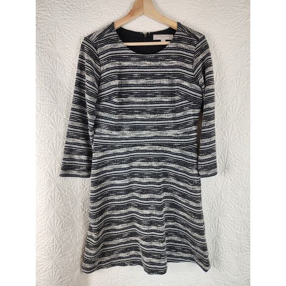 Ann Taylor LOFT Womens Tweed Striped Dress Size 6 90s - Picture 1 of 4